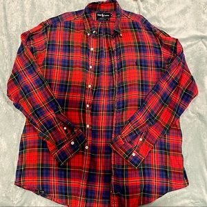 Ralph Lauren Red and Blue Plaid Shirt XL